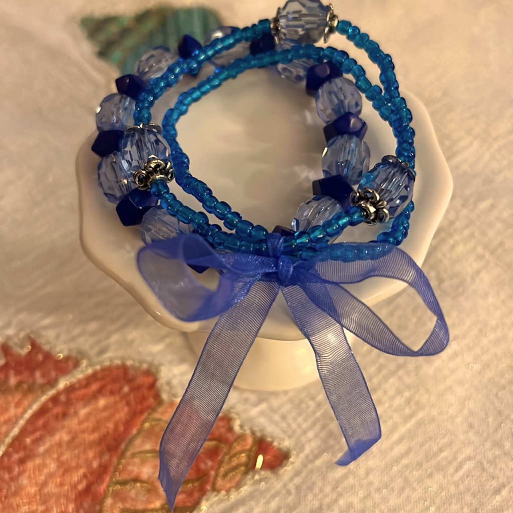 Blue Bow Bracelet 10$